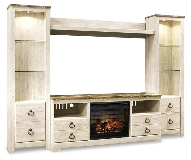 Willowton 4-Piece Fireplace Entertainment System 1