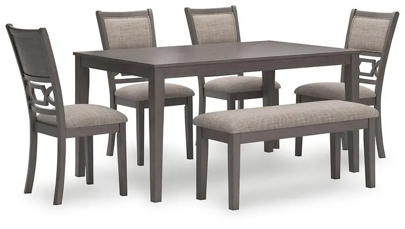 Wrenning Extended Dining Set – Table, 4 Chairs + Bench (6-Piece Configuration) 1