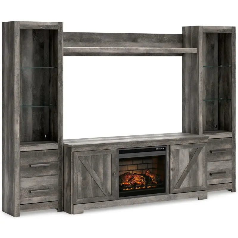 Wynnlow 4-Piece Fireplace Entertainment Center – Modular Living Room Set 1