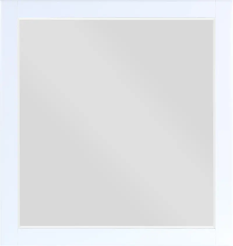 Zayne White Wall Mirror – Framed Accent Mirror 1